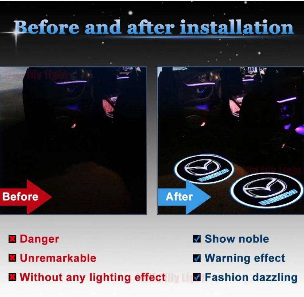 Image reflector lights for car doors Logos of all brands