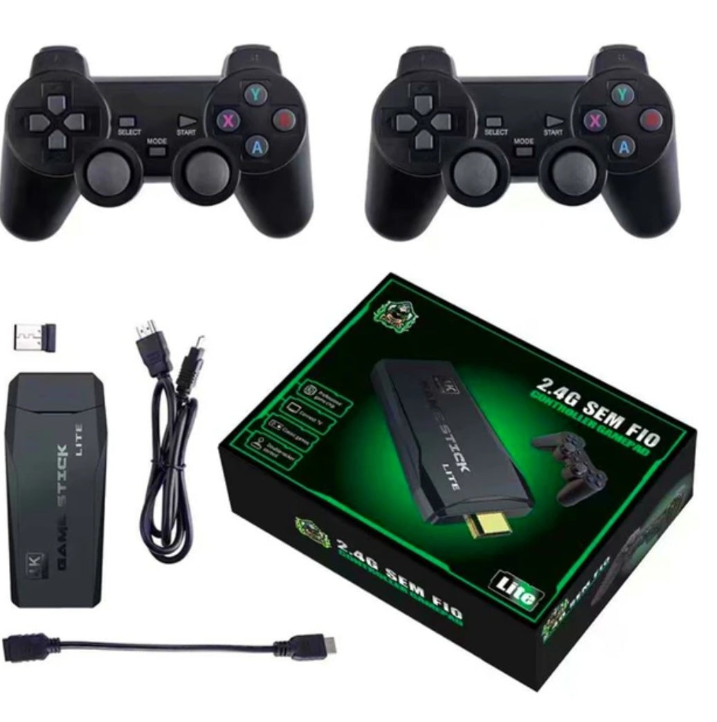 Mini Retro Console 64GB Wireless Video Game Consoles 4K HD M8 Game Stick Lite With Gamepad Built-in 20000+ Games For PS1/SFC/FC.