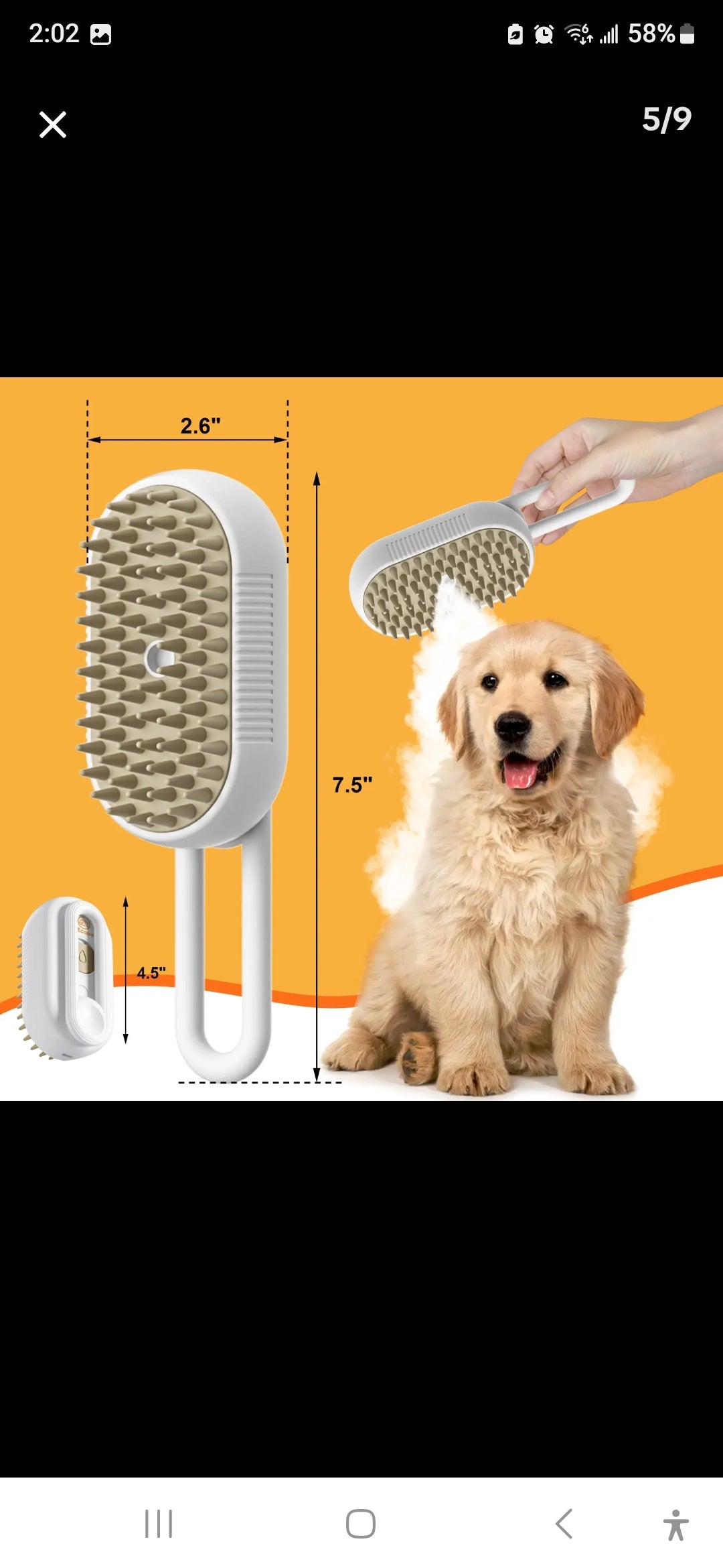 Spray Handle Massage Brush for pets